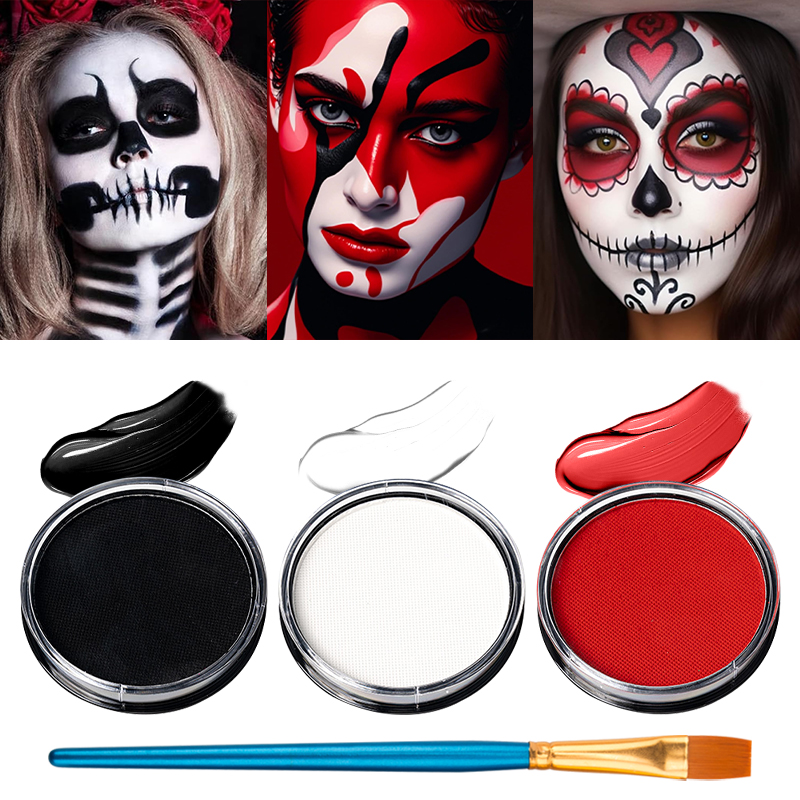 Cosplay Prop Paint - 3 adet Siyah Beyaz Kırmızı Su