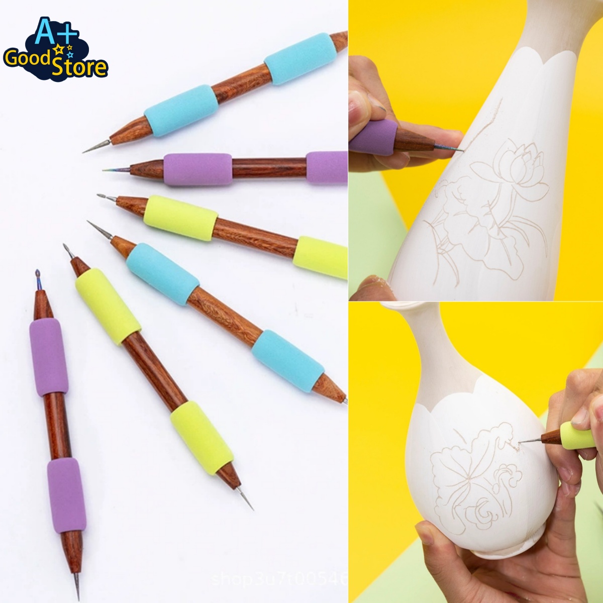 Foam Clay Sculpt - Çift Başlı Elmas Uçlu Çömlek Oyma