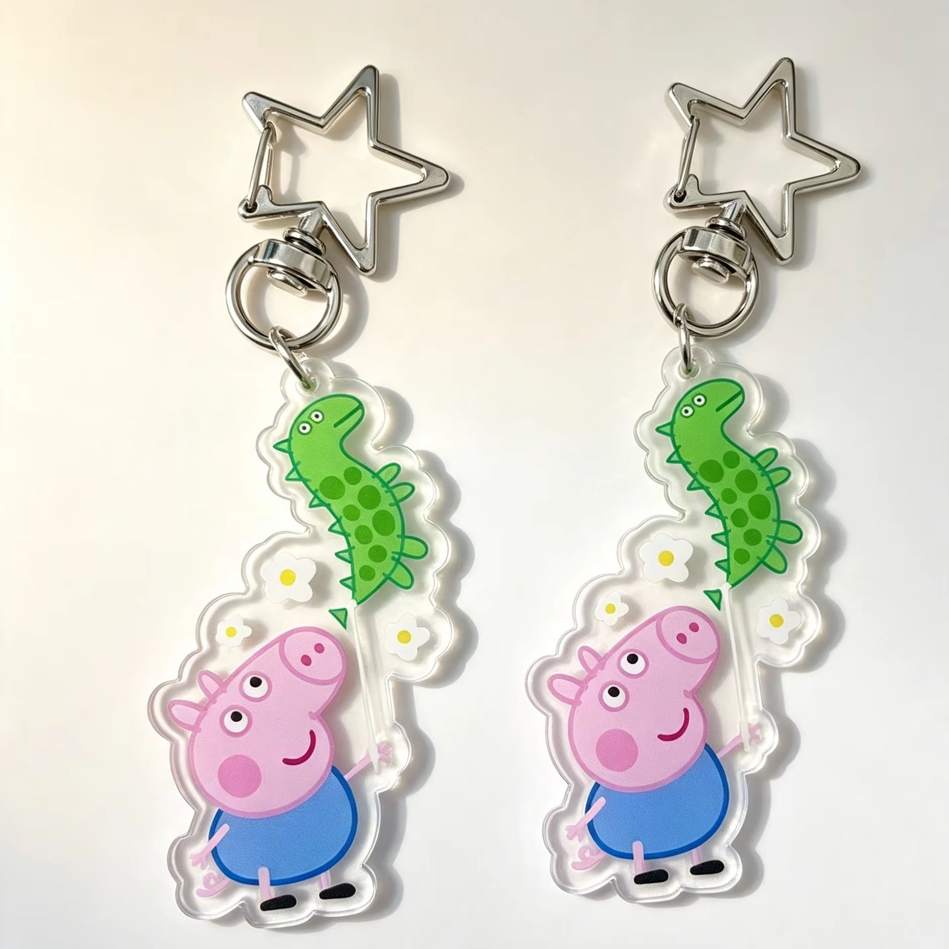Cosplay Floating Prop - Peppa Pig George Akrilik Figür Anahtarlık