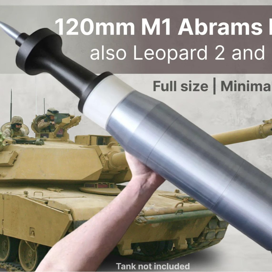 3D Baskılı 120mm APFSDS M1 ve  - Cosplay Prop Display incelemesi ve fiyatı