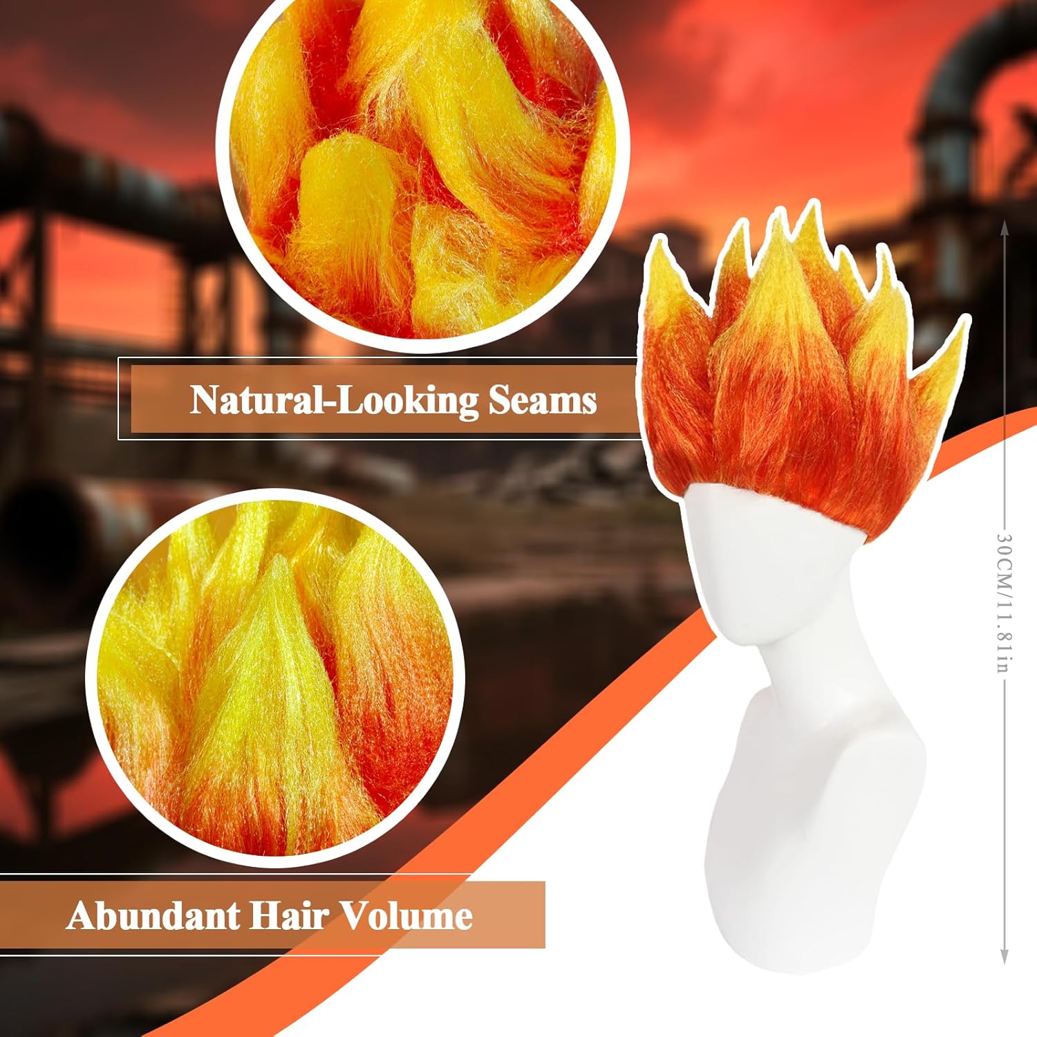 Alev Kostüm Peruk Şık Alev Per - Cosplay Flame Prop incelemesi ve fiyatı